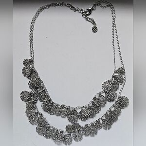 Talbots Filigree Silver Floral Necklace
